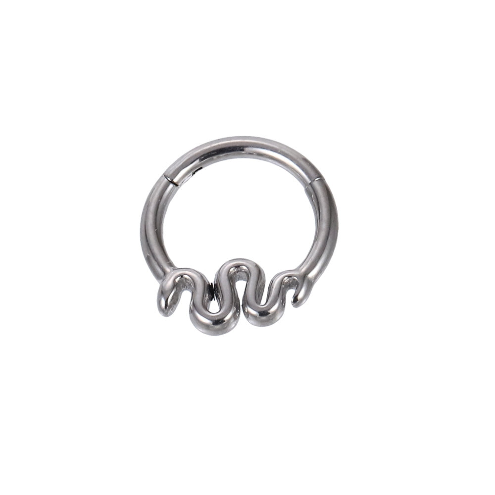 BCM76 STAINLESS STEEL HINGED BCR WITH SNAKE PATTERN