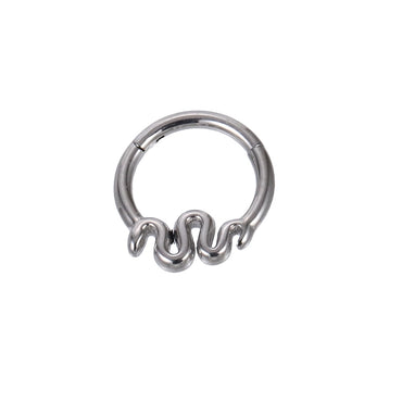 BCM76 STAINLESS STEEL HINGED BCR WITH SNAKE PATTERN