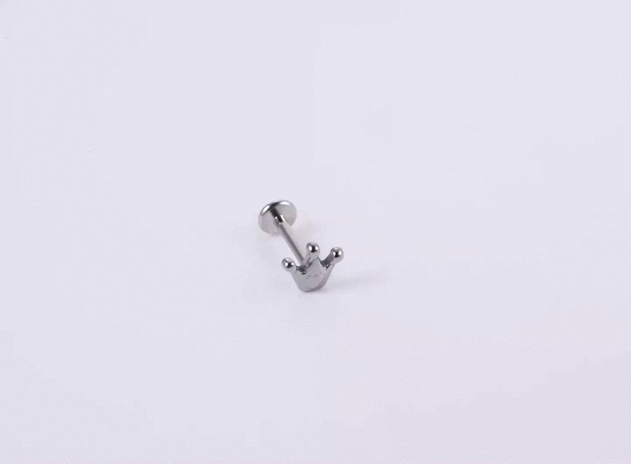 BLBJ28 STAINLESS STEEL INTERNAL THREAD LABRET WITH CROWN DESIGN