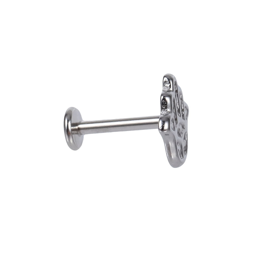 BLBJ29 STAINLESS STEEL INTERNAL THREAD LABERT WITH PALM DESIGN