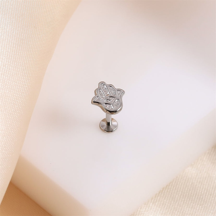 BLBJ29 STAINLESS STEEL INTERNAL THREAD LABERT WITH PALM DESIGN