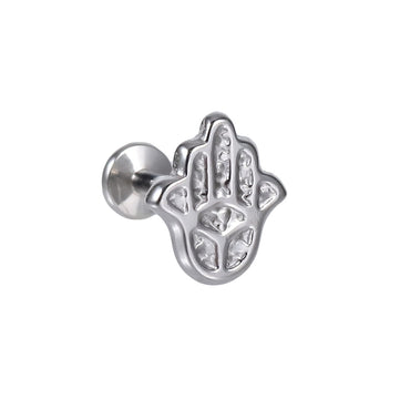 BLBJ29 STAINLESS STEEL INTERNAL THREAD LABERT WITH PALM DESIGN