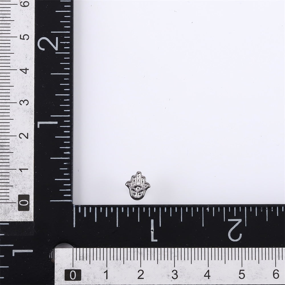 BLBJ29 STAINLESS STEEL INTERNAL THREAD LABERT WITH PALM DESIGN