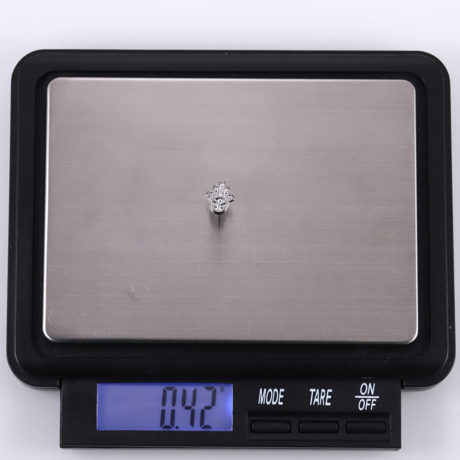 BLBJ29 STAINLESS STEEL INTERNAL THREAD LABERT WITH PALM DESIGN