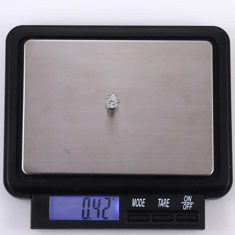 BLBJ29 STAINLESS STEEL INTERNAL THREAD LABERT WITH PALM DESIGN