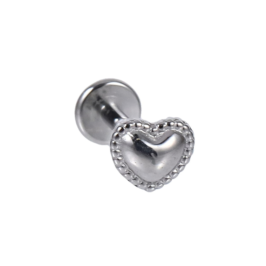 BLBJ32 STAINLESS STEEL INTERNAL THREAD LABRET WITH HEART DESIGN