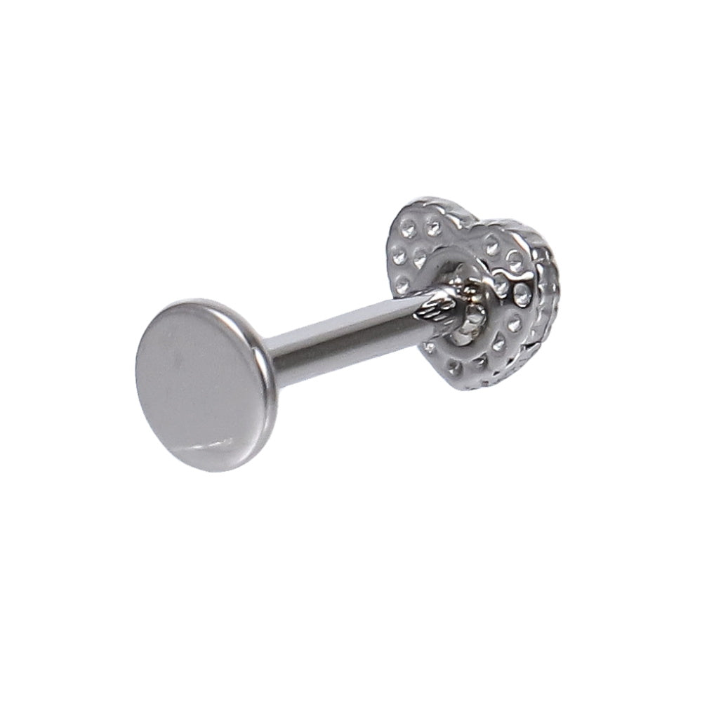 BLBJ32 STAINLESS STEEL INTERNAL THREAD LABRET WITH HEART DESIGN