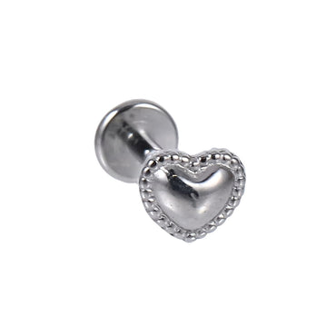 BLBJ32 STAINLESS STEEL INTERNAL THREAD LABRET WITH HEART DESIGN