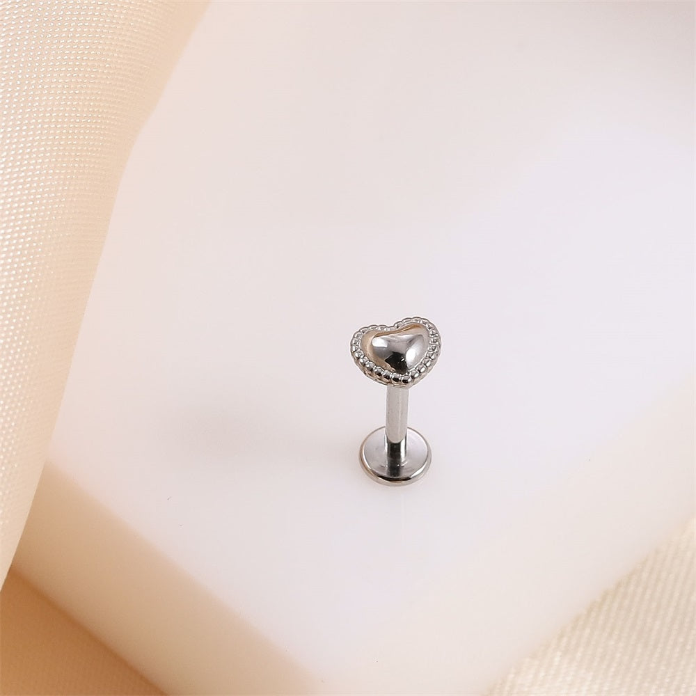 BLBJ32 STAINLESS STEEL INTERNAL THREAD LABRET WITH HEART DESIGN