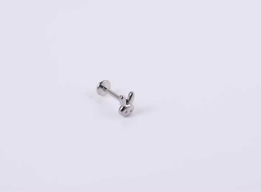 BLBJ33 STAINLESS STEEL INTERNAL THREAD LABRET WITH BUNNY DESIGN
