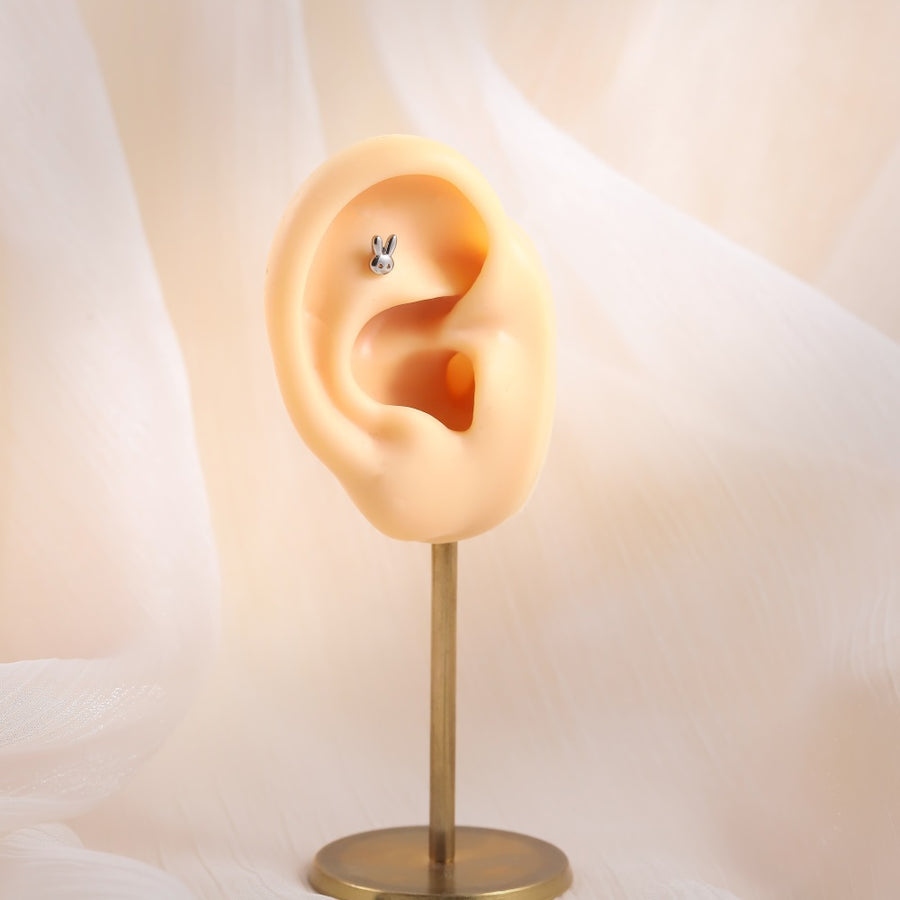 BLBJ33 STAINLESS STEEL INTERNAL THREAD LABRET WITH BUNNY DESIGN