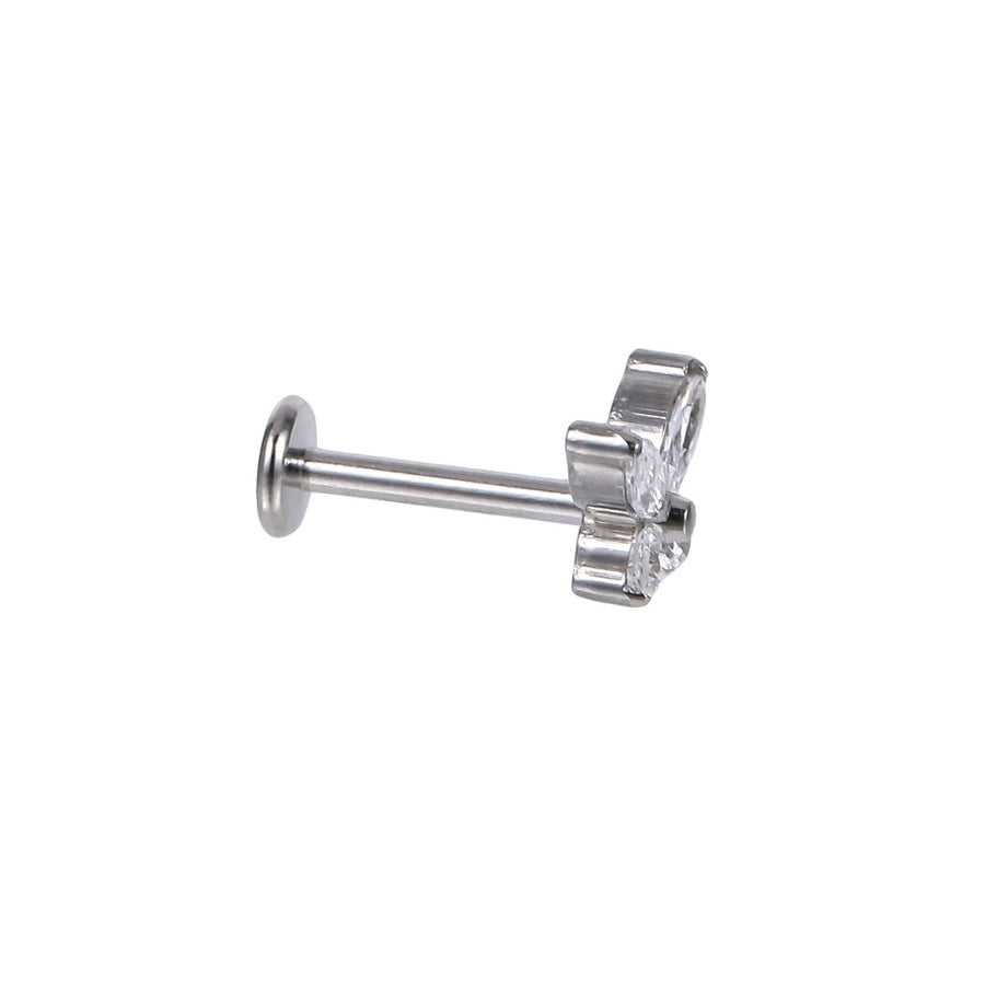 BLBJ35 STAINLESS STEEL INTERNAL THREAD LABRET WITH BUTTERFLY DESIGN