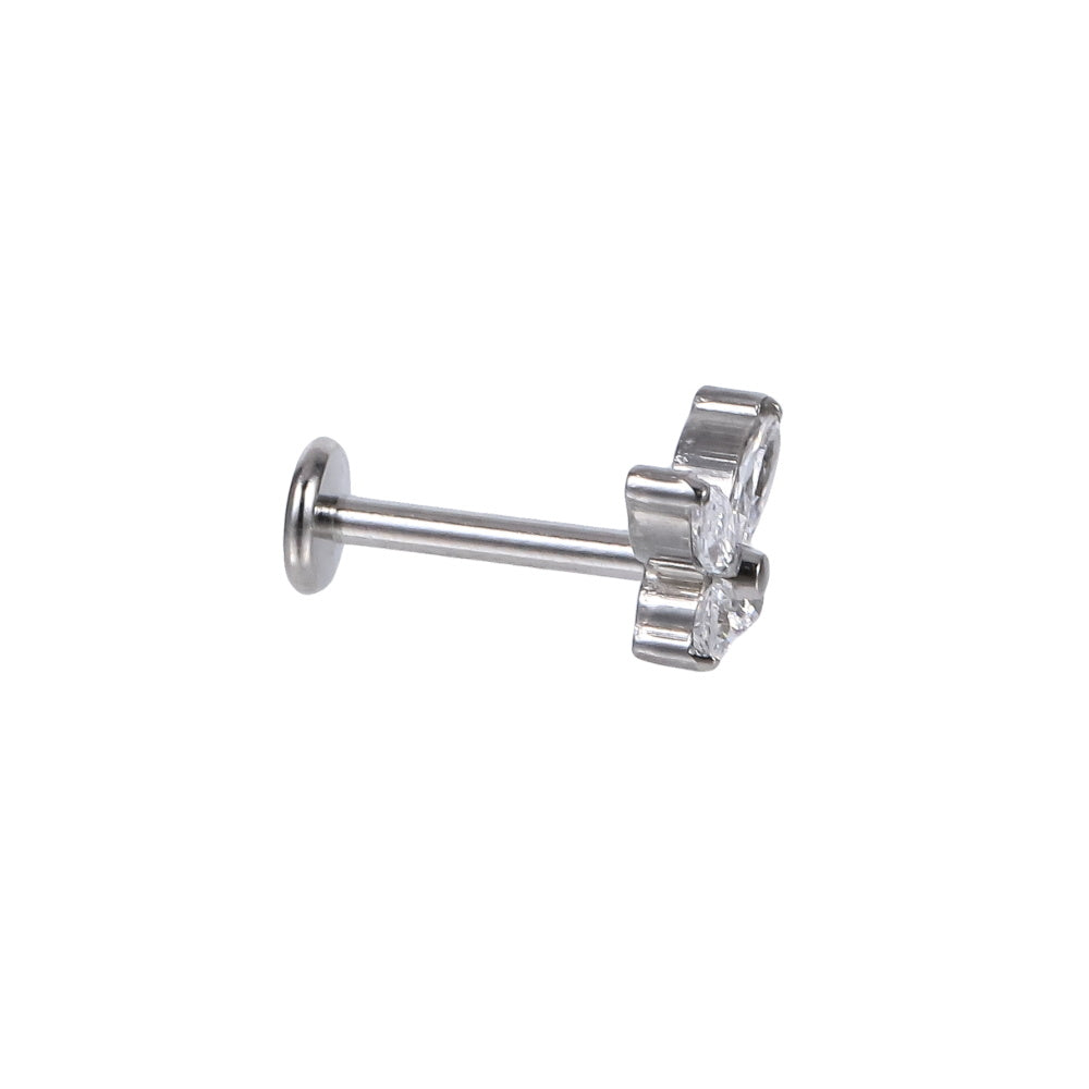 BLBJ35 STAINLESS STEEL INTERNAL THREAD LABRET WITH BUTTERFLY DESIGN