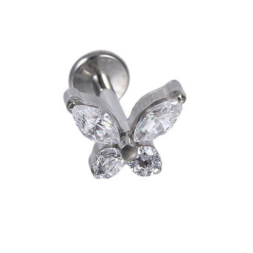 BLBJ35 STAINLESS STEEL INTERNAL THREAD LABRET WITH BUTTERFLY DESIGN