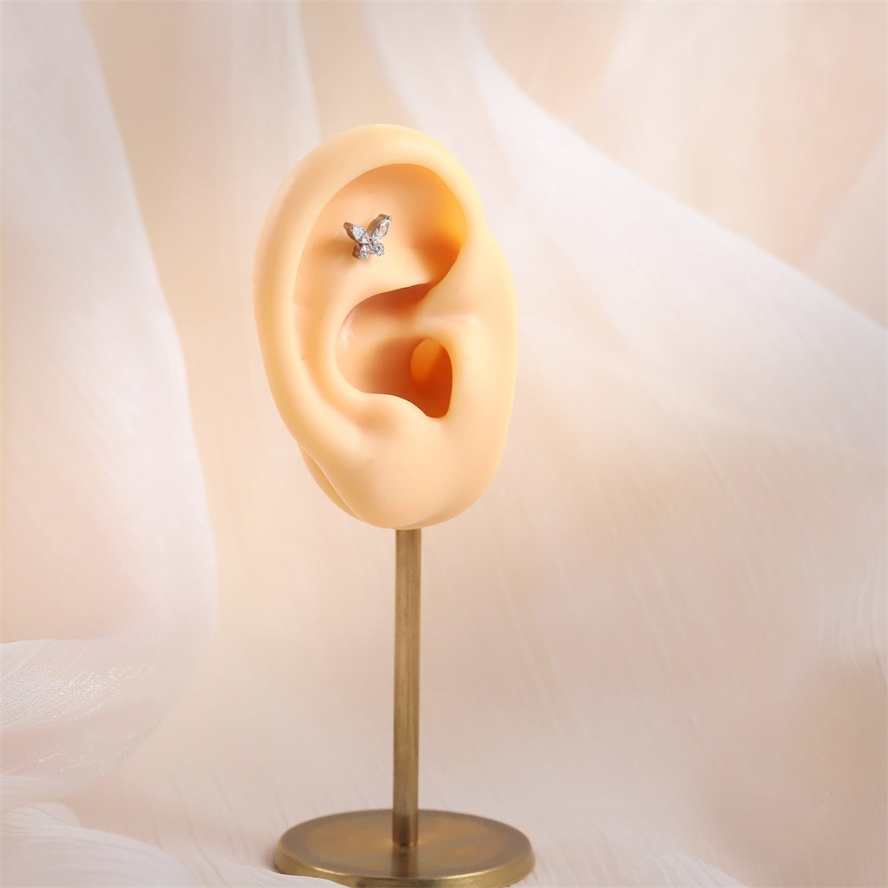 BLBJ35 STAINLESS STEEL INTERNAL THREAD LABRET WITH BUTTERFLY DESIGN