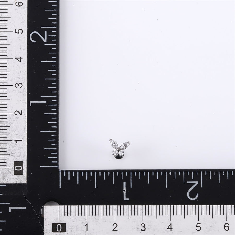 BLBJ35 STAINLESS STEEL INTERNAL THREAD LABRET WITH BUTTERFLY DESIGN