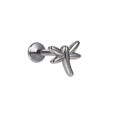 BLBJ36 STAINLESS STEEL INTERNAL THREAD LABRET WITH DRAGONFLY DESIGN