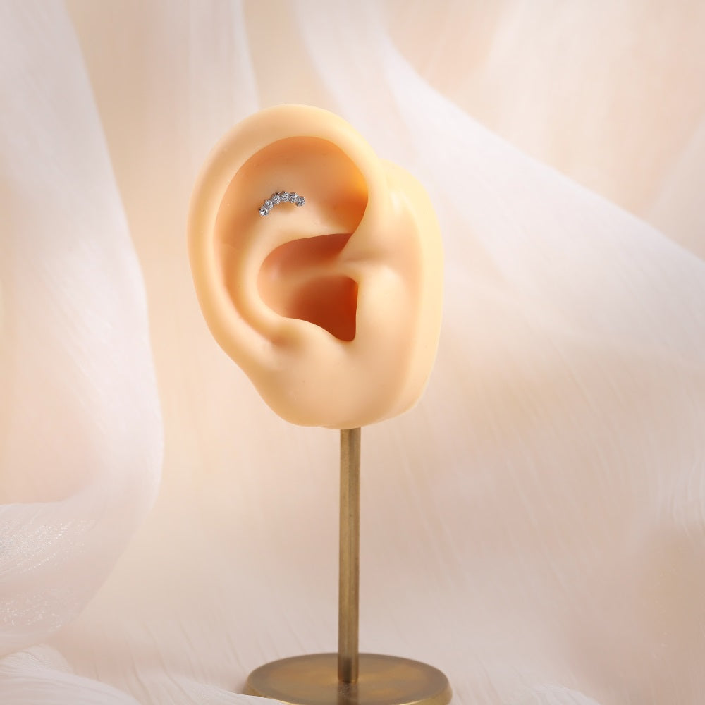 BLBJ38 STAINLESS STEEL INTERNAL THREAD LABRET WITH ROUND CZ