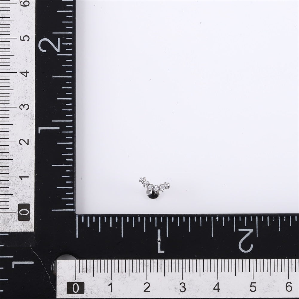 BLBJ38 STAINLESS STEEL INTERNAL THREAD LABRET WITH ROUND CZ