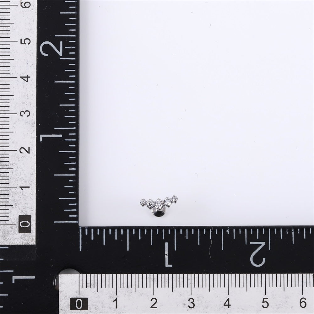 BLBJ39 STAINLESS STEEL INTERNAL THREAD LABRET WITH ROUND CZ