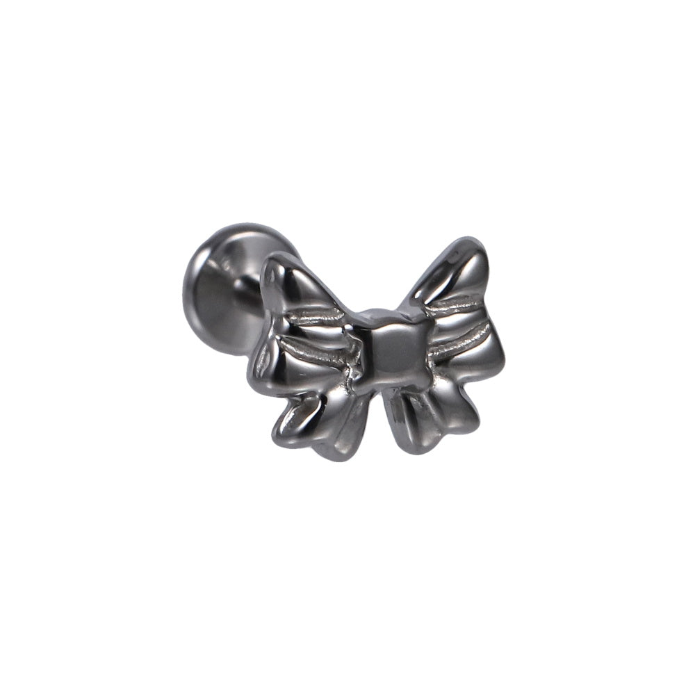 BLBJ40 STAINLESS STEEL INTERNAL THREAD LABRET WITH BOWKNOT DESIGN