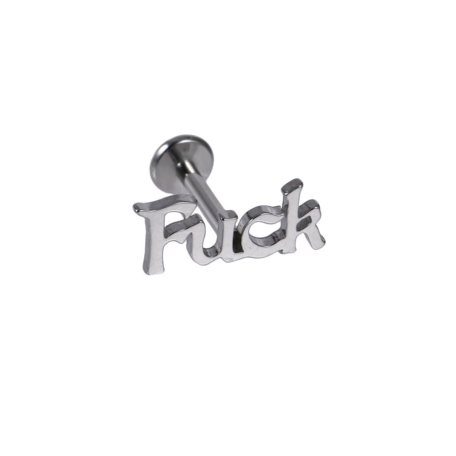 BLBJ41 STAINLESS STEEL INTERNAL THREAD LABRET WITH LETTER DESIGN