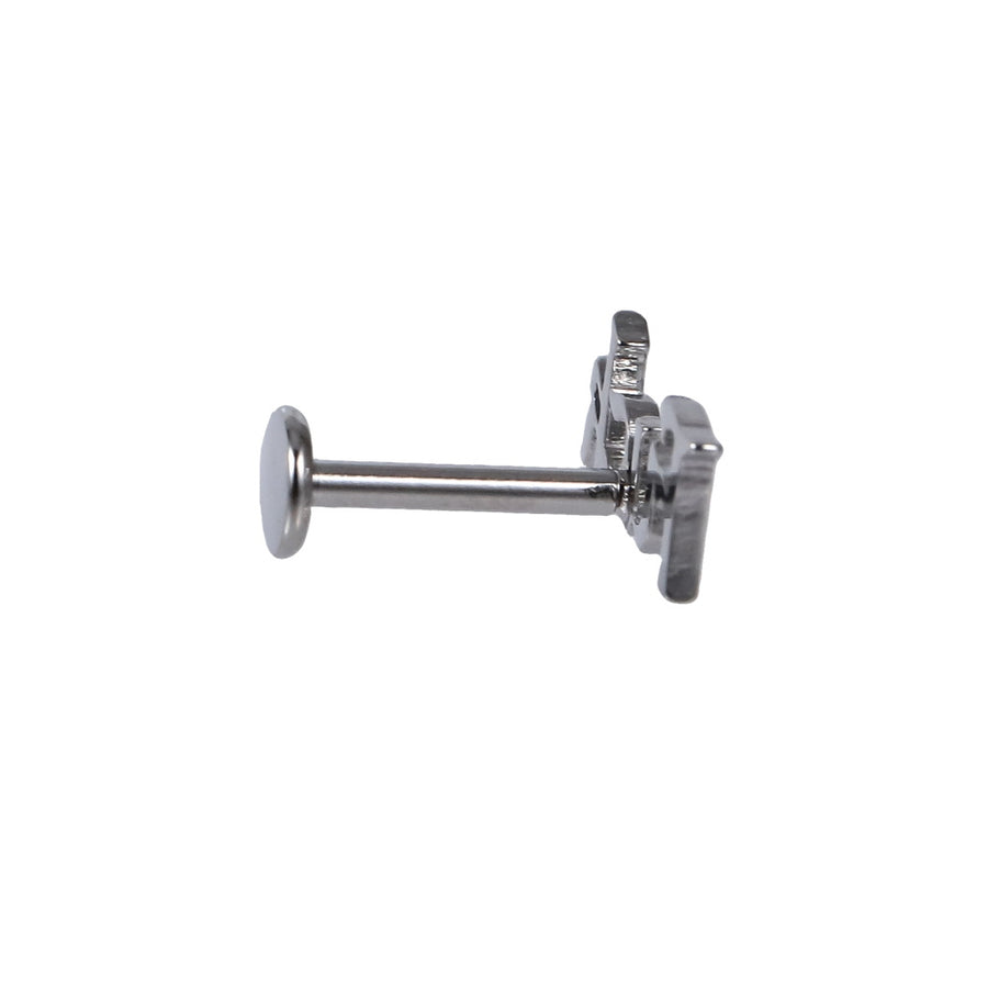 BLBJ41 STAINLESS STEEL INTERNAL THREAD LABRET WITH LETTER DESIGN