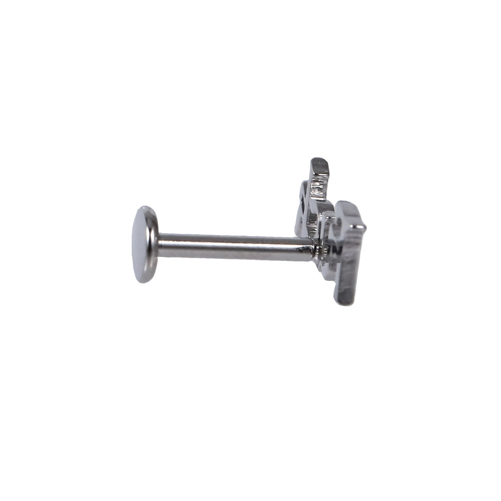 BLBJ41 STAINLESS STEEL INTERNAL THREAD LABRET WITH LETTER DESIGN