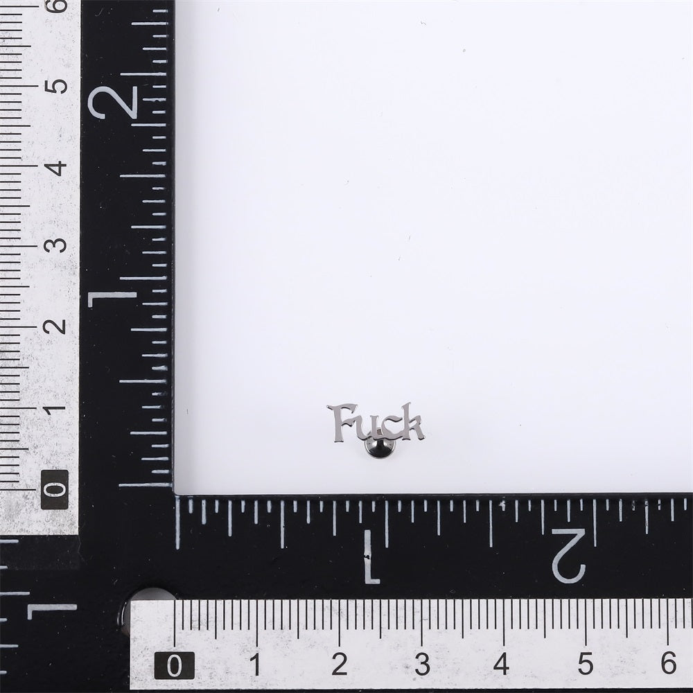 BLBJ41 STAINLESS STEEL INTERNAL THREAD LABRET WITH LETTER DESIGN