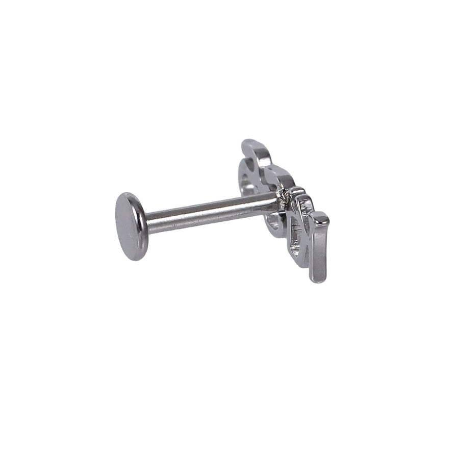 BLBJ42 STAINLESS STEEL INTERNAL THREAD LABRET WITH LETTER DESIGN