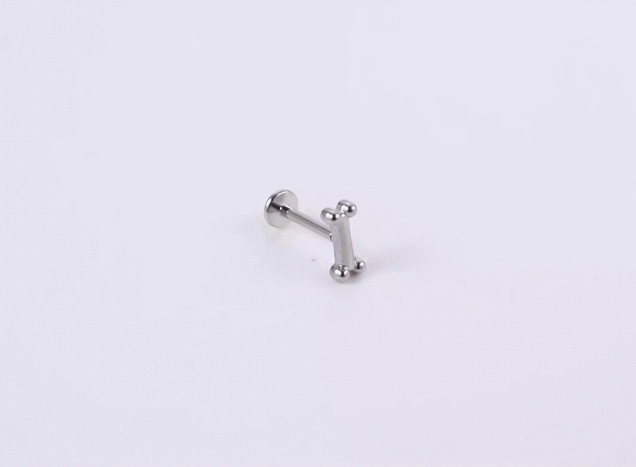BLBJ43 STAINLESS STEEL INTERNAL THREAD LABRET WITH BONE DESIGN
