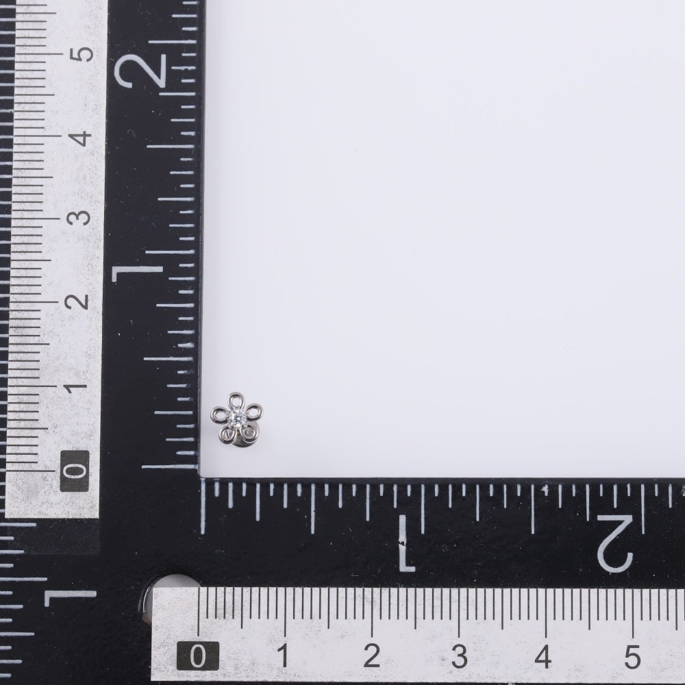 BLBJ45 G-23 TITANIUM INTERNAL THREAD LABRET WITH FLLOWER DESIGN