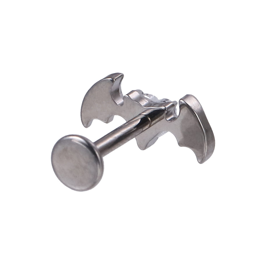 BLBJ47 G-23 TITANIUM INTERNAL THREAD LABRET WITH BAT DESIGN
