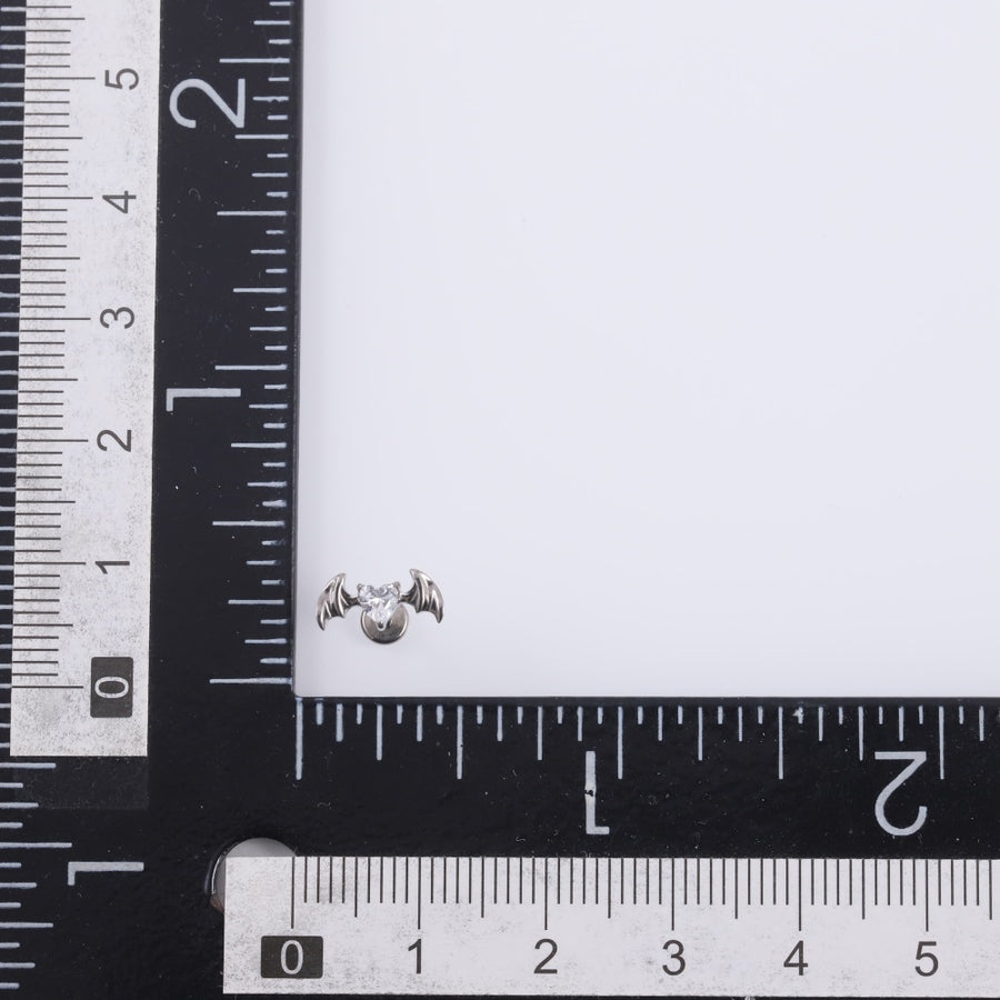 BLBJ47 G-23 TITANIUM INTERNAL THREAD LABRET WITH BAT DESIGN