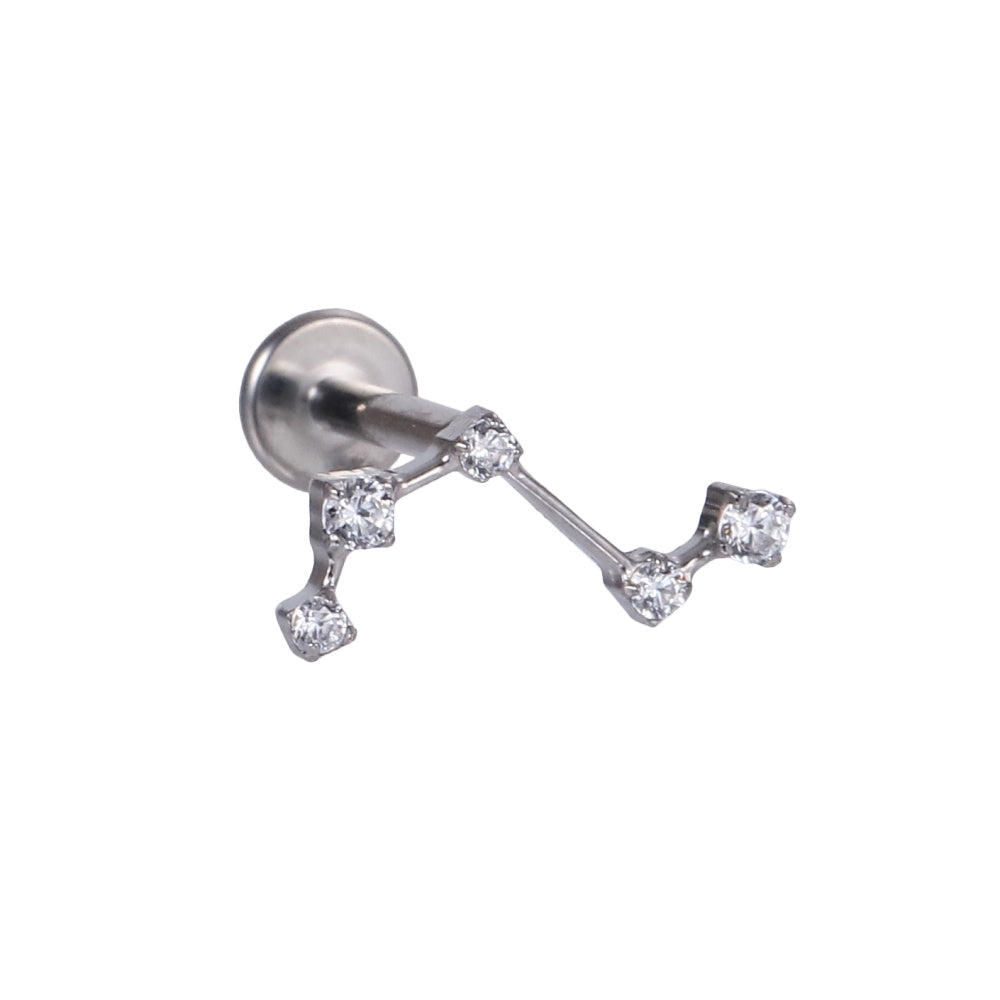 BLBJ48 G-23 TITANIUM INTERNAL THREAD LABRET WITH CZ
