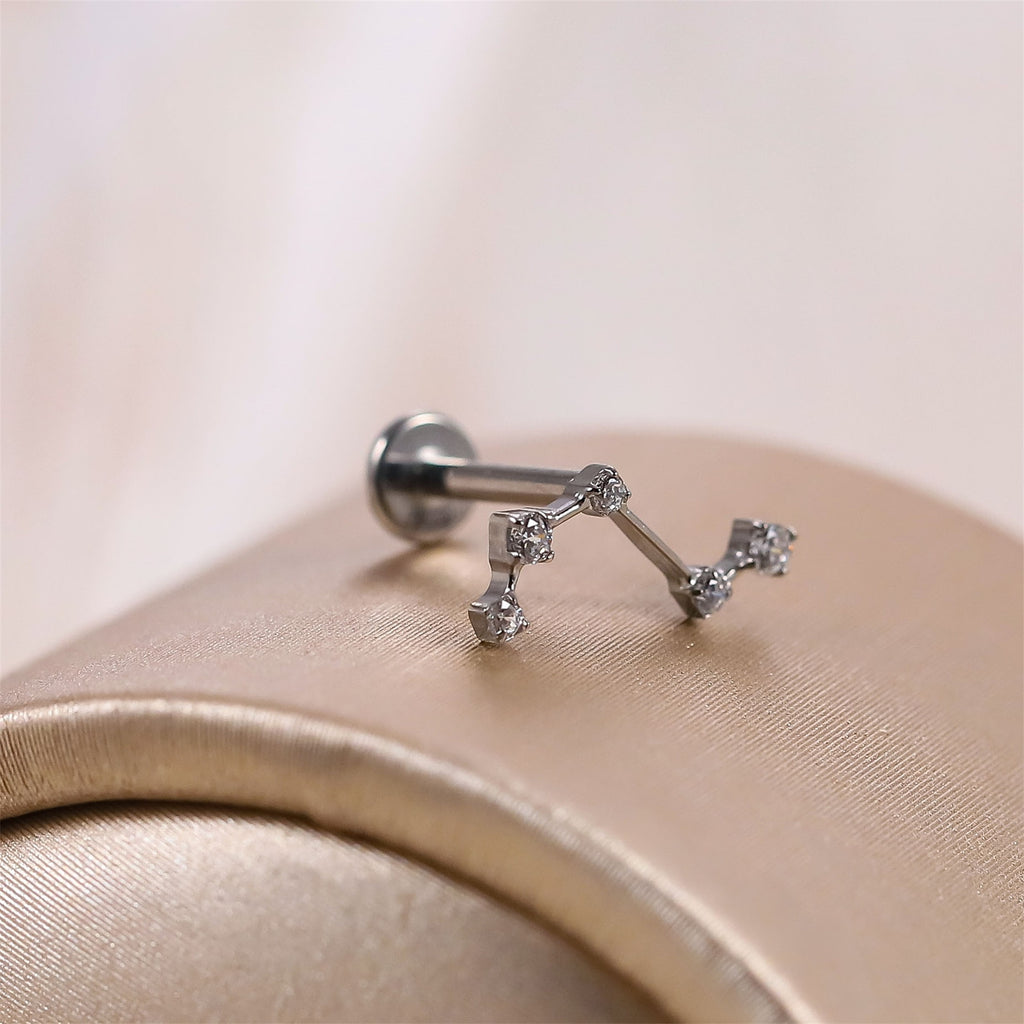 BLBJ48 G-23 TITANIUM INTERNAL THREAD LABRET WITH CZ