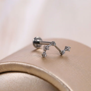 BLBJ48 G-23 TITANIUM INTERNAL THREAD LABRET WITH CZ