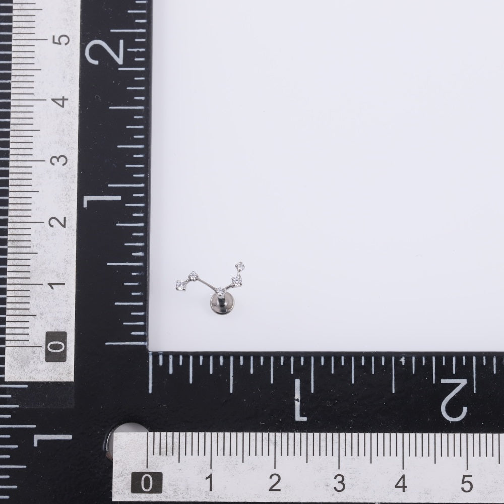 BLBJ48 G-23 TITANIUM INTERNAL THREAD LABRET WITH CZ