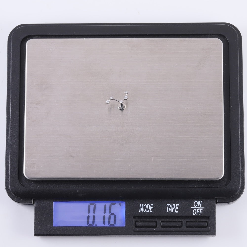 BLBJ48 G-23 TITANIUM INTERNAL THREAD LABRET WITH CZ