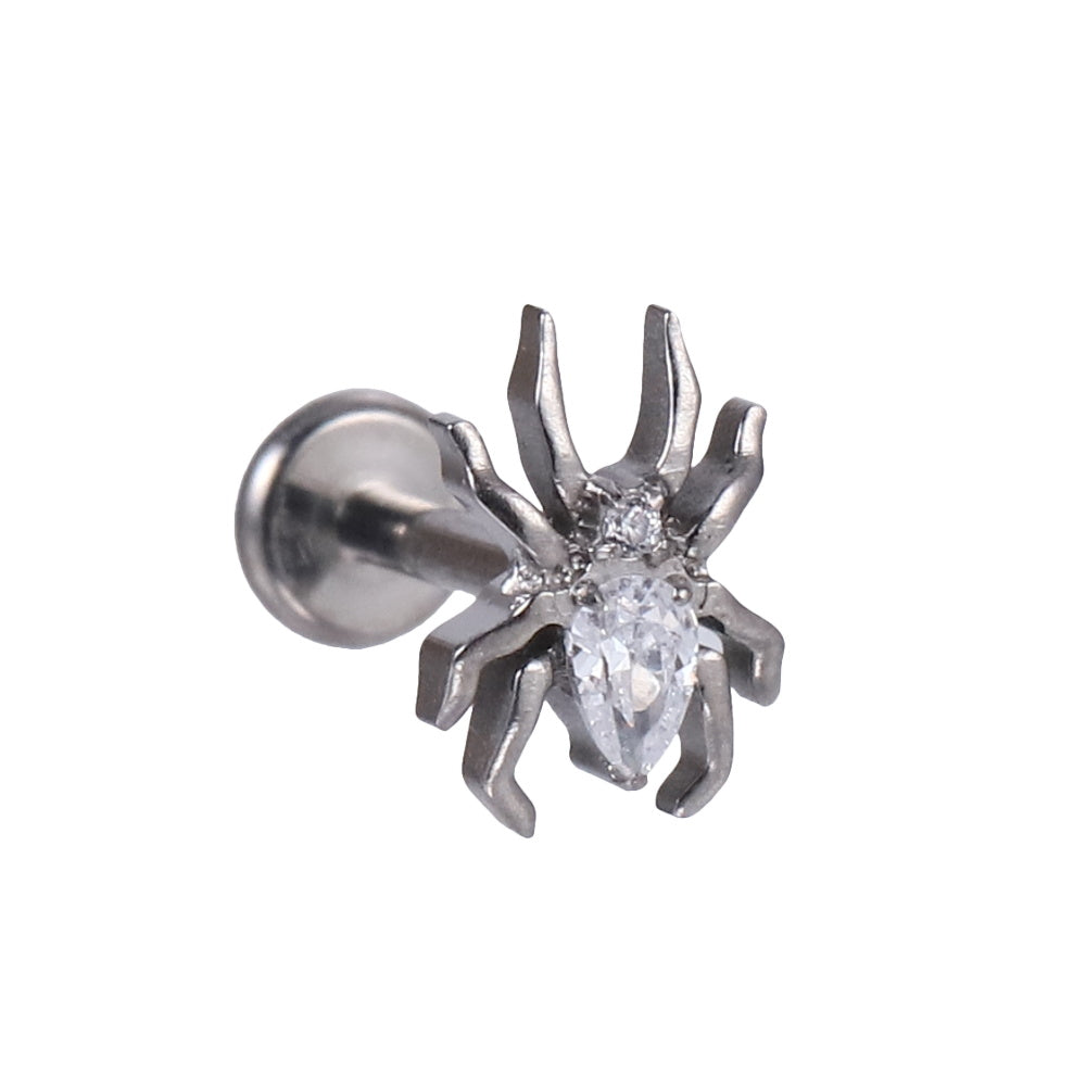 BLBJ49 G-23 TITANIUM INTERNAL THREAD LABRET WITH SPIDER DESIGN
