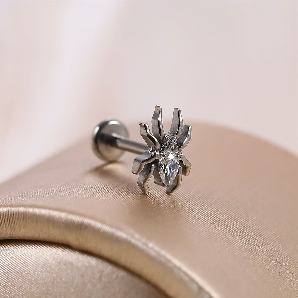 BLBJ49 G-23 TITANIUM INTERNAL THREAD LABRET WITH SPIDER DESIGN