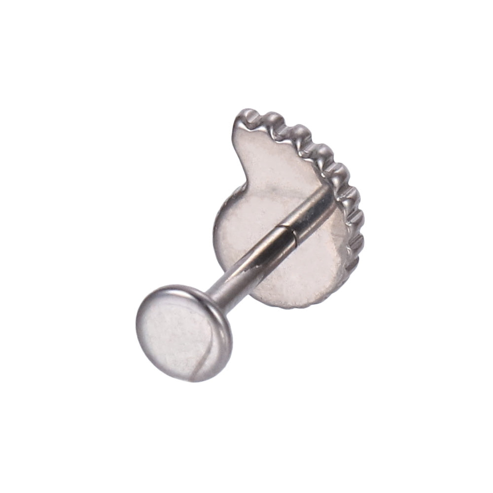 BLBJ50 G-23 TITANIUM INTERNAL THREAD LABRET WITH SHELL DESIGN