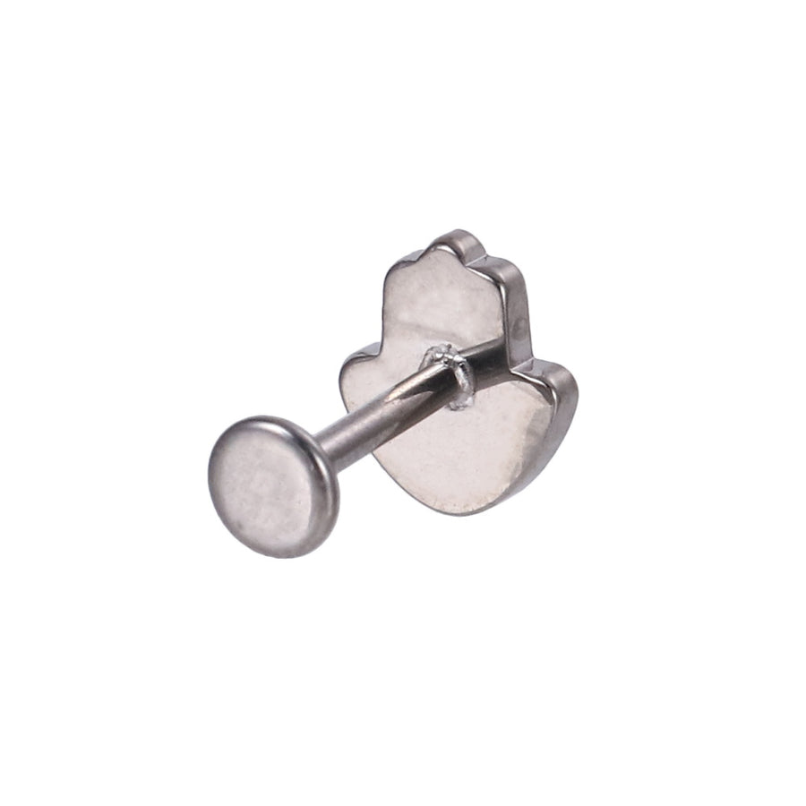 BLBJ51 G-23 TITANIUM INTERNAL THREAD LABRET WITH PALM DESIGN