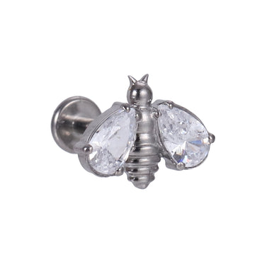 BLBJ52 G-23 TITANIUM INTERNAL THREAD LABRET WITH BEE DESIGN