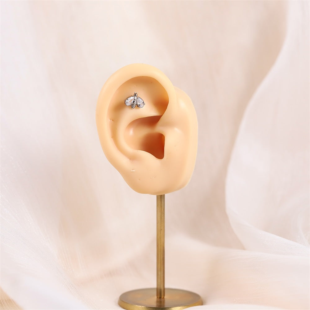 BLBJ52 G-23 TITANIUM INTERNAL THREAD LABRET WITH BEE DESIGN
