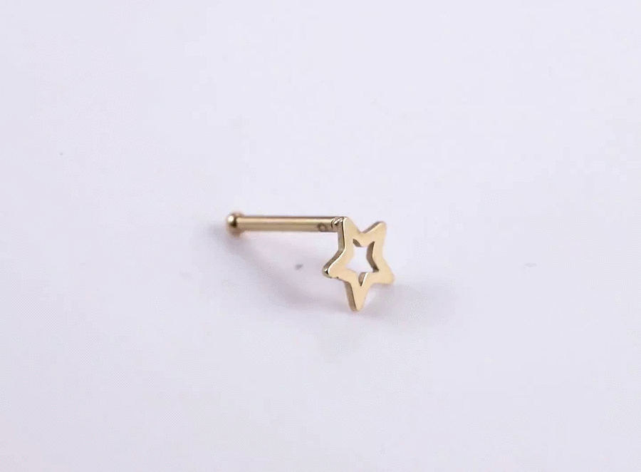 BN29 STAINLESS STEEL NOSE STUD WITH STAR DESIGN