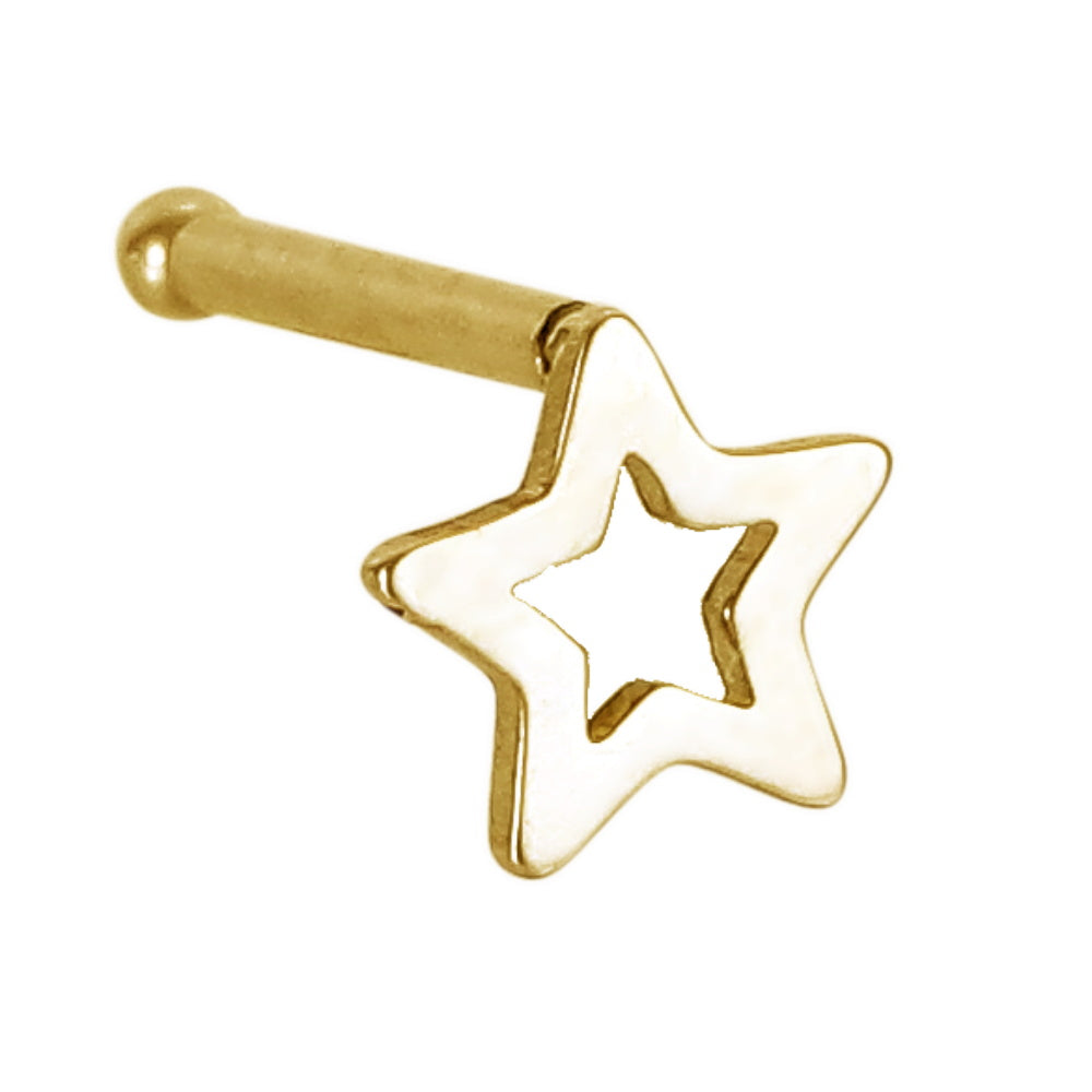 BN29 STAINLESS STEEL NOSE STUD WITH STAR DESIGN