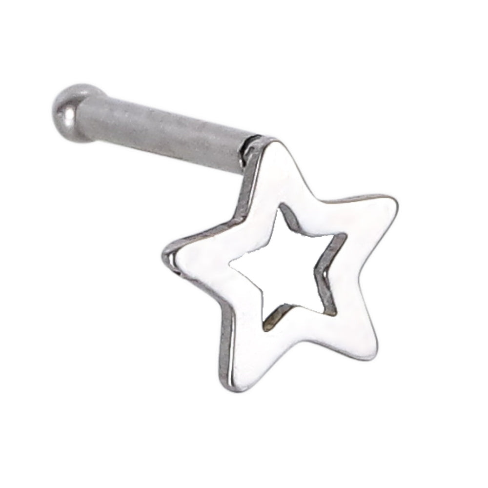 BN29 STAINLESS STEEL NOSE STUD WITH STAR DESIGN