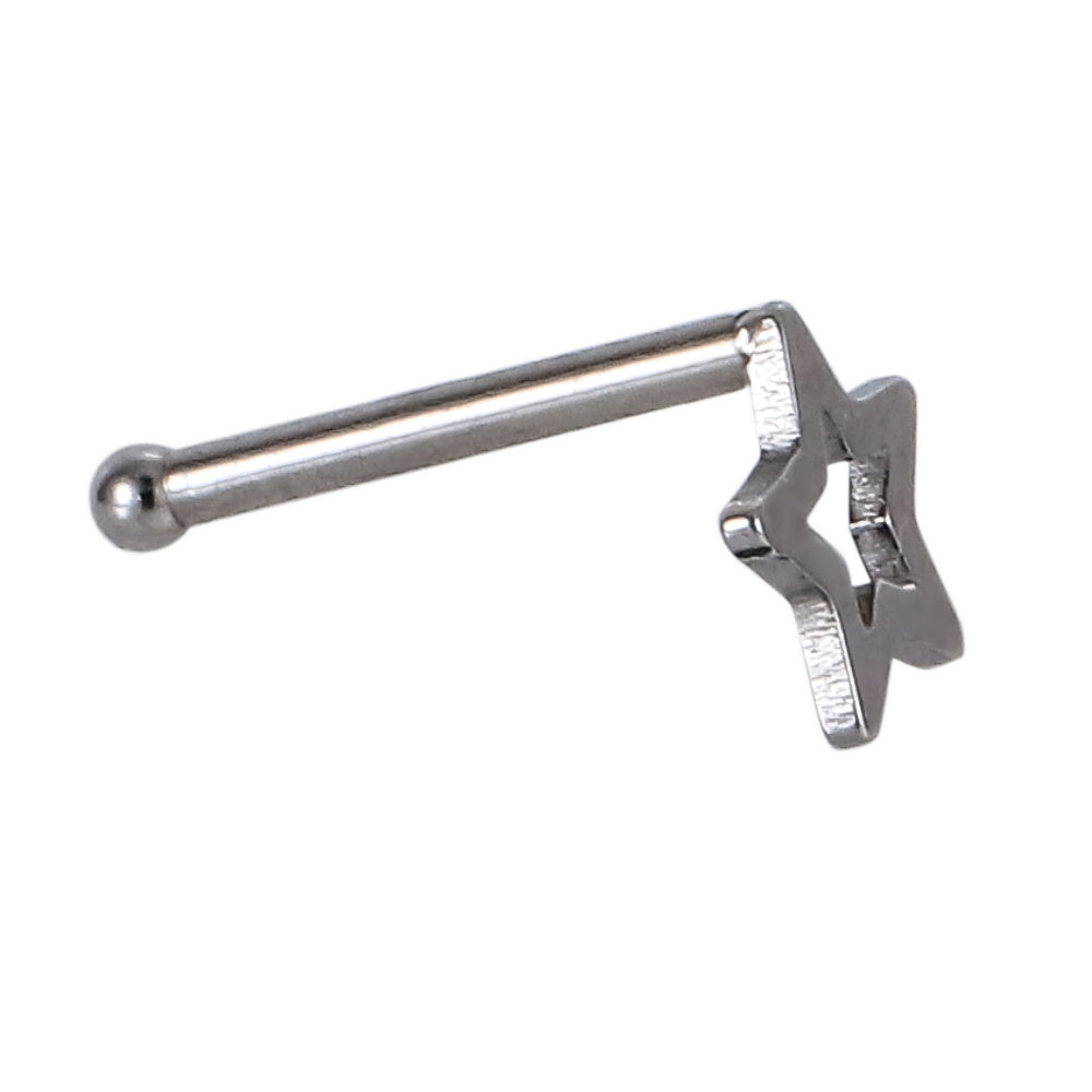 BN29 STAINLESS STEEL NOSE STUD WITH STAR DESIGN