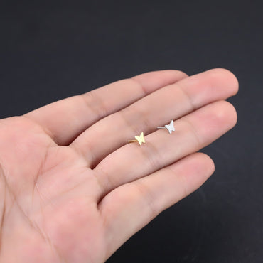 BN30 STAINLESS STEEL  NOSE STUD WITH BUTTERFLY DESIGN